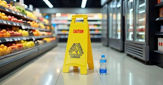 Alt view image 5 of 6 - Wet Floor Sign, Slippery When Wet A-Frame Caution Sign, Bright Yellow 6 PACK