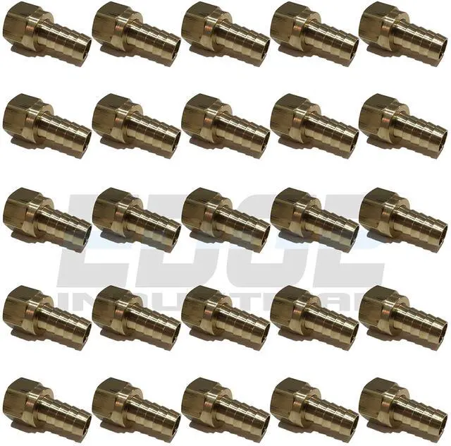 Main image of 1/2" Hose ID to 1/2" 45° SAE/37° JIC Dual SEAT Female Flare Brass Swivel Connector Fuel/AIR/Water/Oil/Gas/WOG (Qty 25)