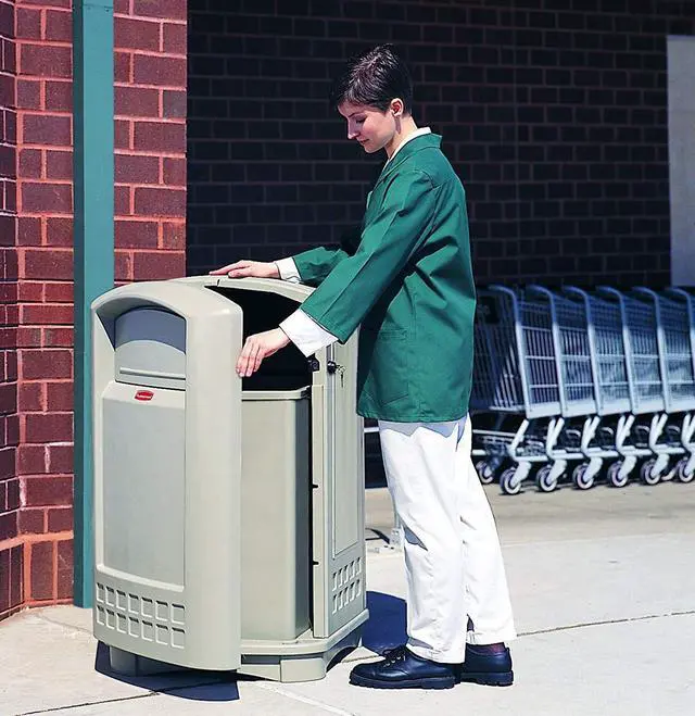 Alt view image 2 of 4 - Untouchable 50 Gal Square Container Gray for Offices/Mailrooms/Classrooms/Areas of High Waste Generation