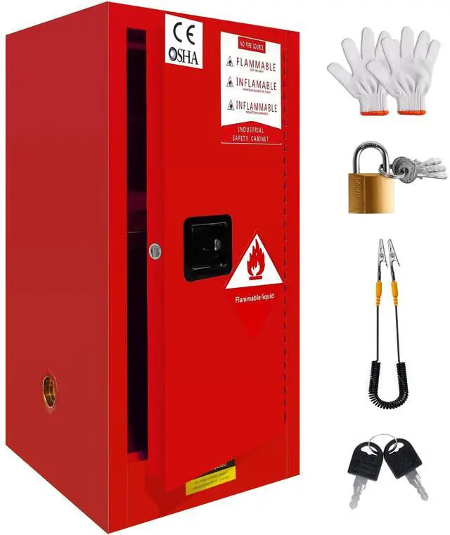 Main image of 30 GAL Flammable Storage Cabinet 23'' x 35'' x 23'', Fire Cabinets, Flammable Liquid Storage Cabinet with Adjustable Shelf for Industrial and Home Use (30 GAL, 20" x 20" x 35")