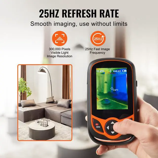 Alt view image 4 of 6 - Thermal Imaging Camera, 256 x 192 IR Resolution Pocket Infrared Thermal Imager with WiFi, 25Hz Refresh Rate Thermal Camera Pocket with 3.2" Touch Screen, 0.3MP Visual Camera, -4-1022, IP54