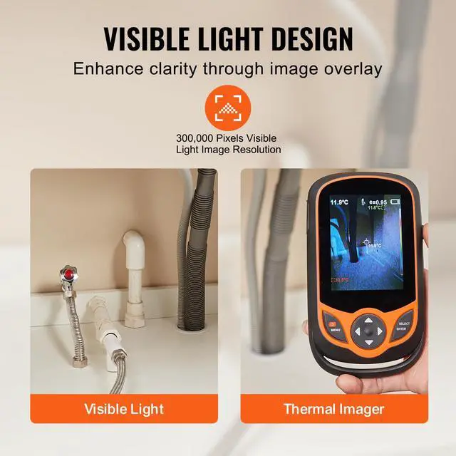 Alt view image 5 of 6 - Thermal Imaging Camera, 256 x 192 IR Resolution Pocket Infrared Thermal Imager with WiFi, 25Hz Refresh Rate Thermal Camera Pocket with 3.2" Touch Screen, 0.3MP Visual Camera, -4-1022, IP54
