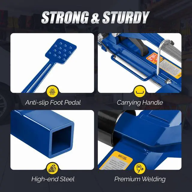 Alt view image 5 of 6 - Car Wheel Dolly Set of 4, Heavy Duty 6000 Lbs Capacity Vehicle Positioning Jack, Anti-Slip Foot Pedal&360° Swivel Casters for SUV Truck Boat Repair Moving,Black-Blue