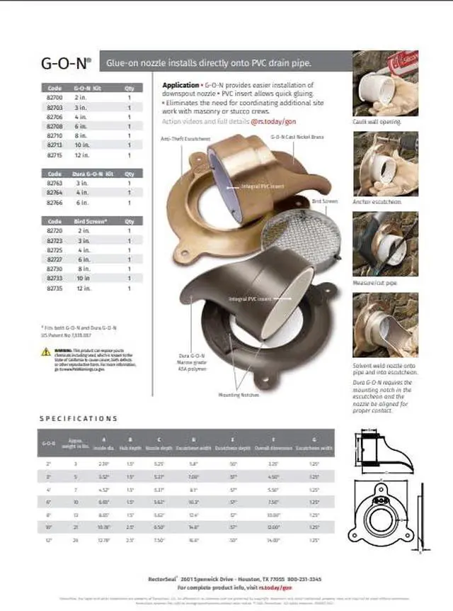 Alt view image 5 of 5 - Dura G-O-N 82764 Nozzle & Escutcheon, Direct Install, Plumbing, 4"