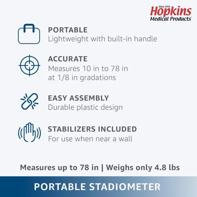 Alt view image 2 of 4 - Road Rod Portable Stadiometer: Accurate Height Measurement up to 78 inches - Easy-to-Use, Compact & Durable for Healthcare Professionals
