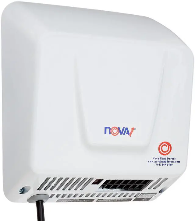 Main image of 0833 NOVA-1 Plug-In Economical Surface Mounted Plug-In Quick Install Automatic Hand Dryer, Standard 110-120V Wall Outlet Aluminum Cover, White