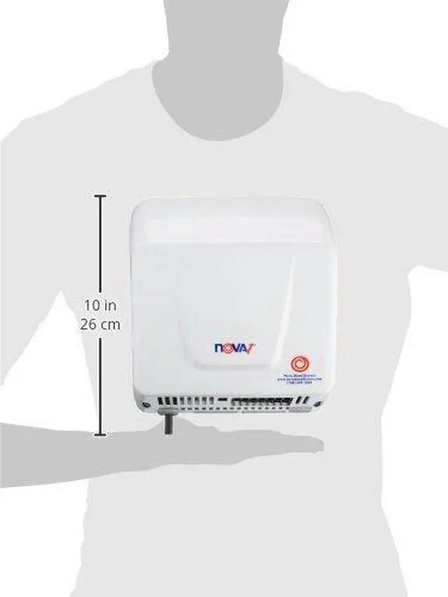 Alt view image 2 of 2 - 0833 NOVA-1 Plug-In Economical Surface Mounted Plug-In Quick Install Automatic Hand Dryer, Standard 110-120V Wall Outlet Aluminum Cover, White