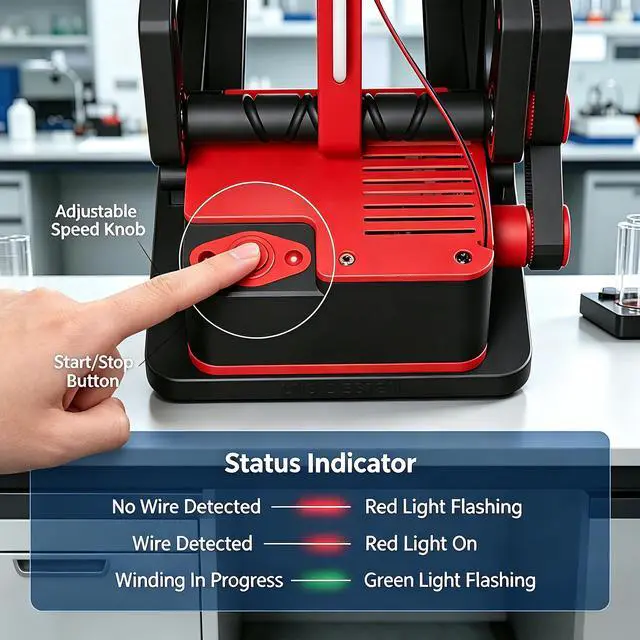 Alt view image 3 of 6 - Electric 3D Filament Recycler & Respooler Industrial Auto Rewinder for 0.069" PLA/PETG/ABS/TPU, Universal Spool Winder with Adjustable Tension for Welding Wire, Compact 2.2 lb Spooler (Gray red)