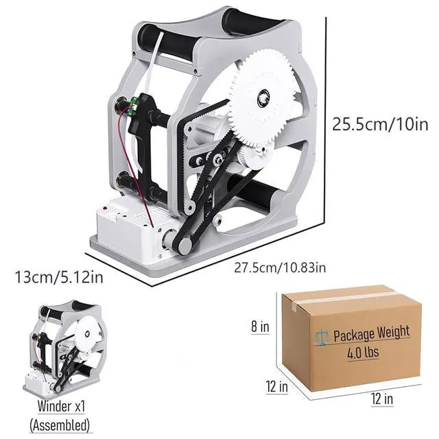 Alt view image 6 of 6 - Electric 3D Filament Recycler & Respooler Industrial Auto Rewinder for 0.069" PLA/PETG/ABS/TPU, Universal Spool Winder with Adjustable Tension for Welding Wire, Compact 2.2 lb Spooler (Gray red)
