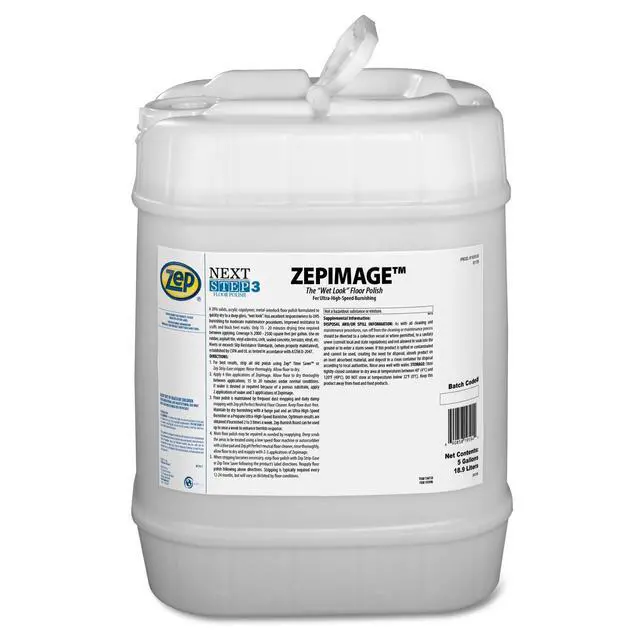 Alt view image 6 of 6 - IMAGE Wet Look Floor Polish - 5 Gallon (1 Unit) 193535 - Acrylic Copolymer Metal Interlock, Dries Quick to a Deep Gloss, Improves Resistance to Scuffs and Black Heel Marks