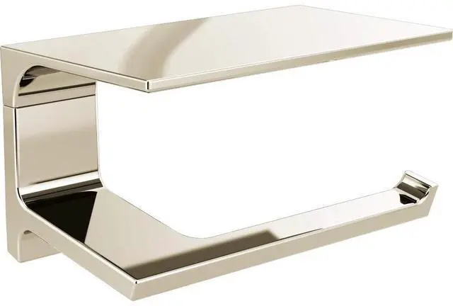 Main image of Pivotal Toilet Paper Holder With Shelf, Polished Nickel, Bathroom Accessories, 79956-PN