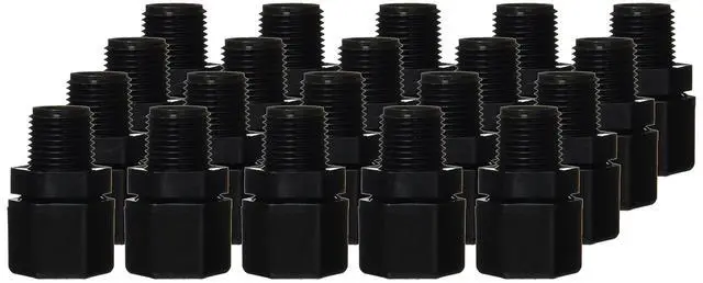 Alt view image 2 of 2 - P10MC8-pk20 Fast and Tite Male Connector Fitting, 5/8" Compression Tube x 1/2" Male NPTF, Polypropylene, Black (Pack of 20)