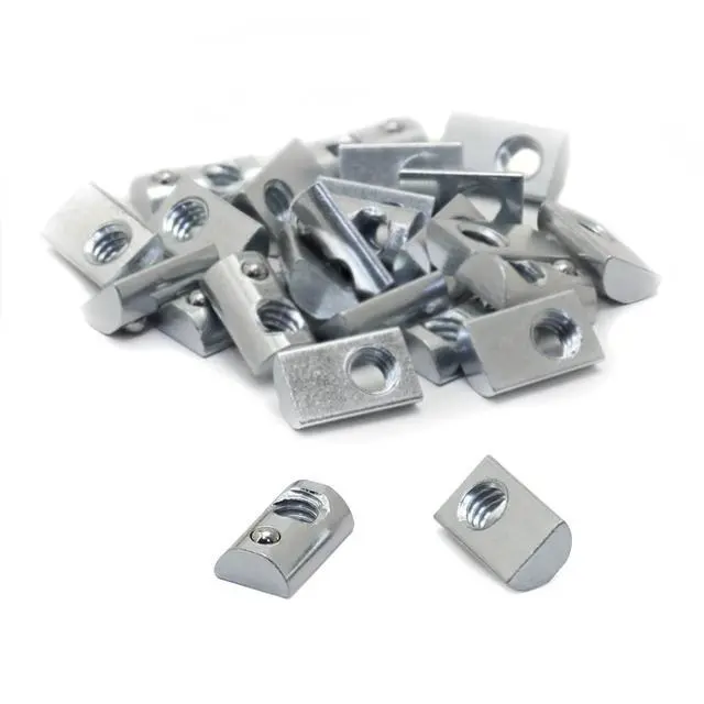 Main image of 8020, 3923, 10 Series 1/4-20 Steel Roll in T-Nut with Ball Spring - T Slot Accessories for Aluminum Extrusion - Hardware Nuts (100)