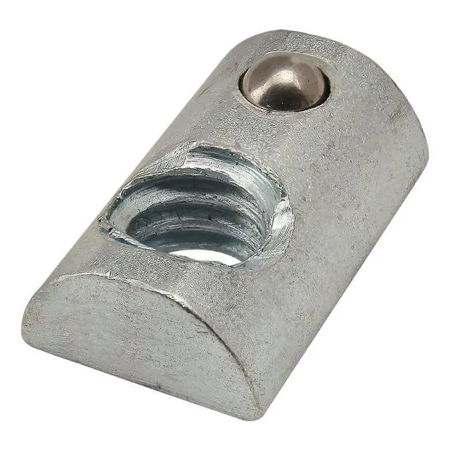 Alt view image 2 of 6 - 8020, 3923, 10 Series 1/4-20 Steel Roll in T-Nut with Ball Spring - T Slot Accessories for Aluminum Extrusion - Hardware Nuts (100)