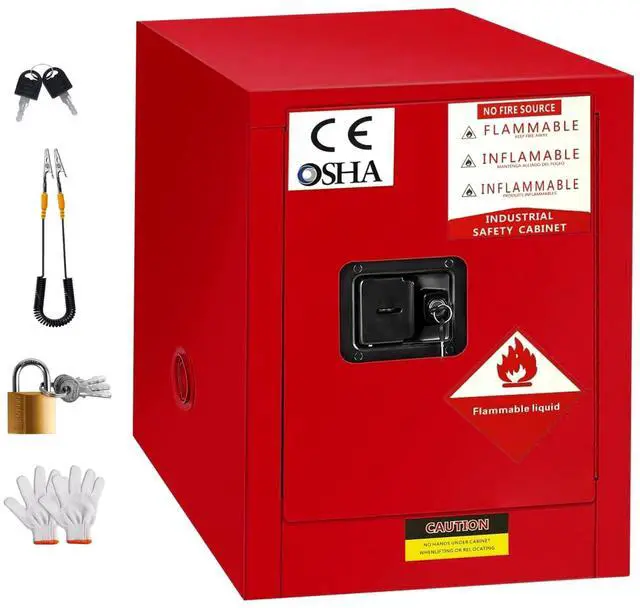 Main image of 16 GAL Flammable Storage Cabinet 20'' x 23.5'' x 20'', Fire Cabinets, Flammable Liquid Storage Cabinet with Adjustable Shelf for Industrial and Home Use (16 GAL, 23.5" x 20" x 20")