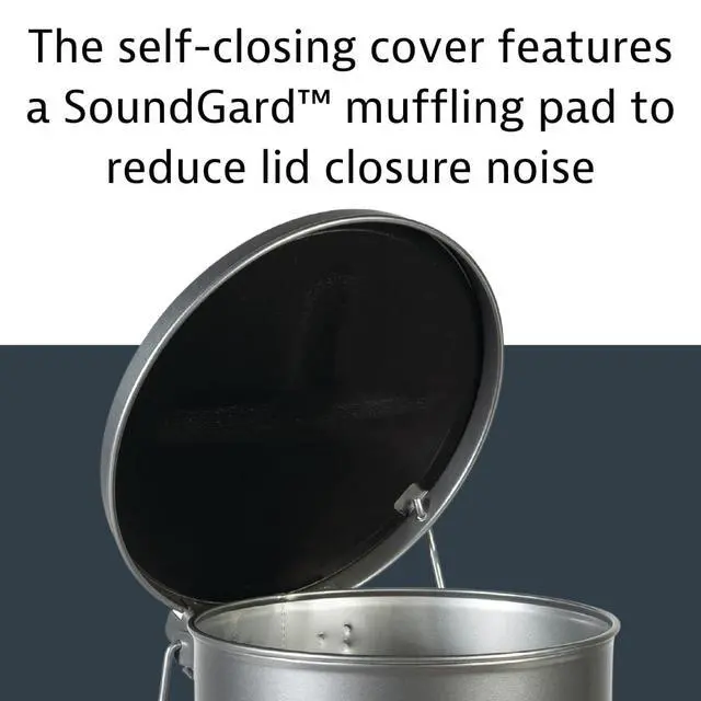 Alt view image 5 of 6 - 21 Gallon Galvanized Steel Oily Waste Can, 23.5" x 18" Metal Oil Rag Safety Can with Quiet Foot Operated Self-Closing Lid for Oil Rag Disposal, Made in The USA, Silver, 09704