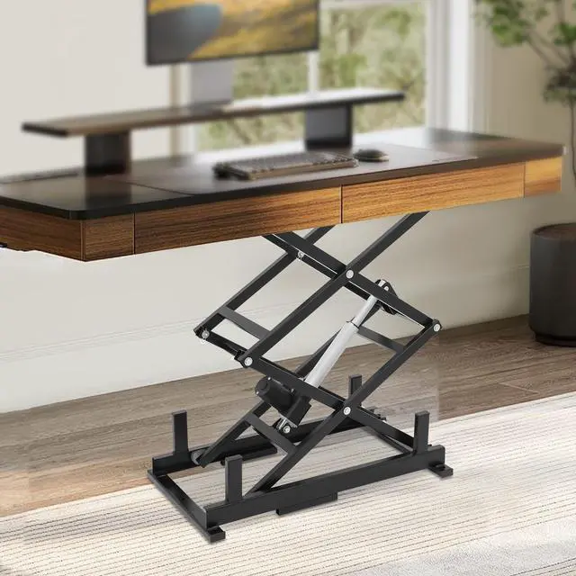 Alt view image 4 of 6 - Electric Scissor Lift Table, 140 lbs Capacity Double Scissor Lift Table w/10-50 in Adjustable Height, Folding Hydraulic Work Platform w/Remote & Manual Control for Material Handling & Transportation
