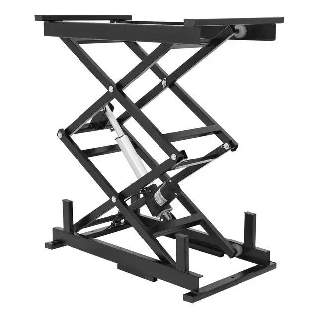 Alt view image 5 of 6 - Electric Scissor Lift Table, 140 lbs Capacity Double Scissor Lift Table w/10-50 in Adjustable Height, Folding Hydraulic Work Platform w/Remote & Manual Control for Material Handling & Transportation
