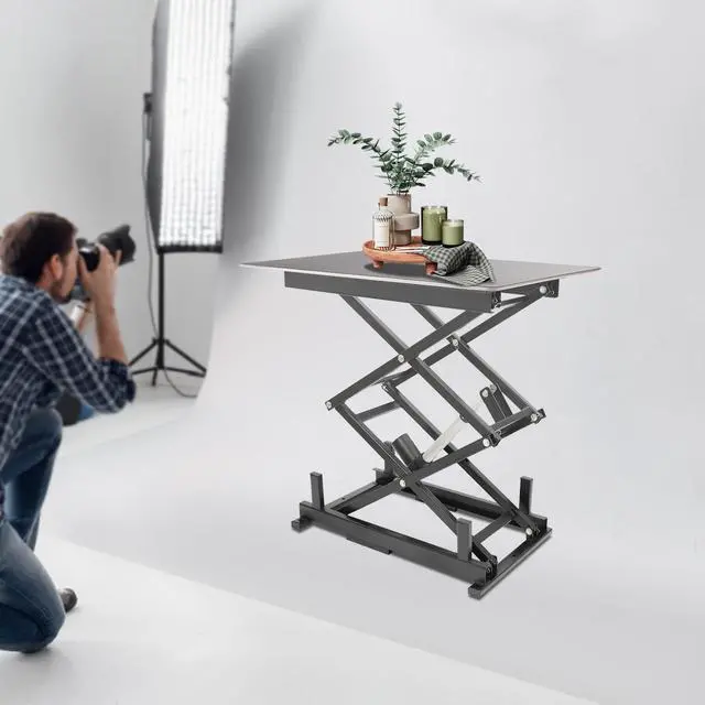 Alt view image 2 of 6 - Electric Scissor Lift Table, 180 lbs Capacity Double Scissor Lift Table w/ 10-43 in Adjustable Height, Folding Hydraulic Work Platform w/Remote & Manual Control for Material Handling & Transportation