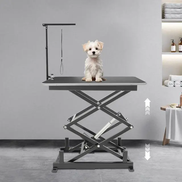 Alt view image 3 of 6 - Electric Scissor Lift Table, 180 lbs Capacity Double Scissor Lift Table w/ 10-43 in Adjustable Height, Folding Hydraulic Work Platform w/Remote & Manual Control for Material Handling & Transportation