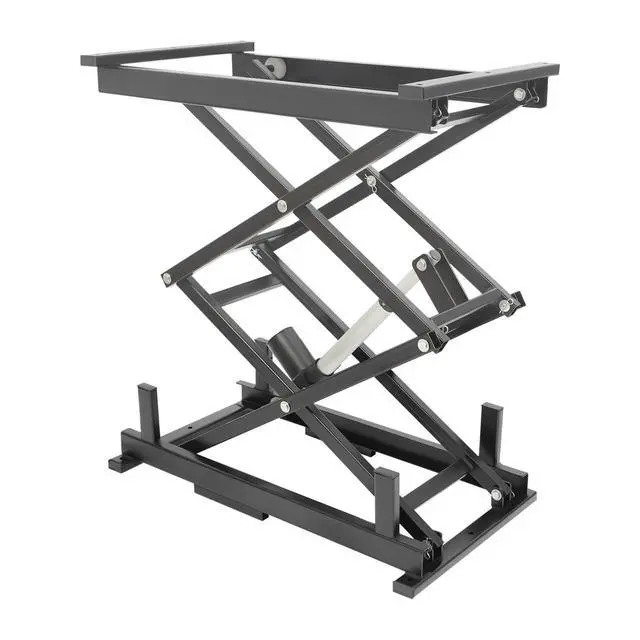 Alt view image 5 of 6 - Electric Scissor Lift Table, 180 lbs Capacity Double Scissor Lift Table w/ 10-43 in Adjustable Height, Folding Hydraulic Work Platform w/Remote & Manual Control for Material Handling & Transportation