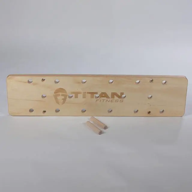 Alt view image 2 of 6 - 4 FT Climbing Pegboard, Wall-Mounted Climbing Board, Sturdy Birch Wood Pegboard Climbing Wall with Wooden Dowel Pegs, 17 Staggered Climbing Holes