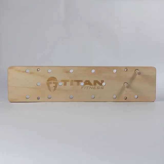 Alt view image 3 of 6 - 4 FT Climbing Pegboard, Wall-Mounted Climbing Board, Sturdy Birch Wood Pegboard Climbing Wall with Wooden Dowel Pegs, 17 Staggered Climbing Holes
