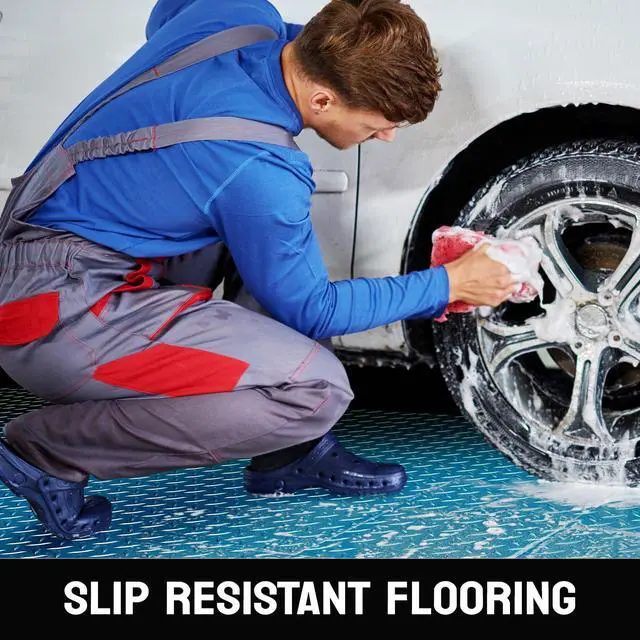 Alt view image 4 of 6 - 7.5x17 FT Garage Floor Mat for Under Car,Thickened PVC Roll Floor mats,Waterproof Non Slip Parking Mat,Blue