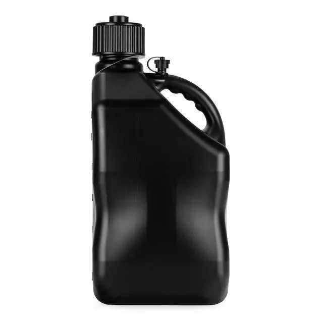 Alt view image 3 of 6 - 5.5 Gallon Square Motorsport Jug Black with Deluxe Filler Hoses (4 Pack)
