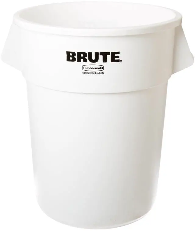 Main image of Brute Heavy-Duty Round Waste/Utility Container with Venting Channels, 55-Gallon, White (FG265500WHT)