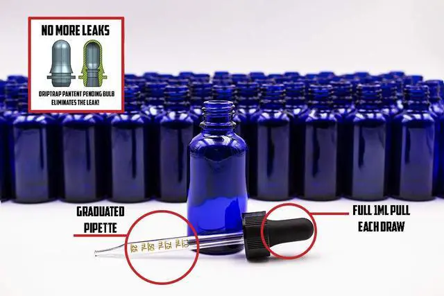 Alt view image 2 of 4 - 1 oz (30ml) Cobalt Blue Dropper Bottles with Graduated Dropper Assemblies- Pack of 120
