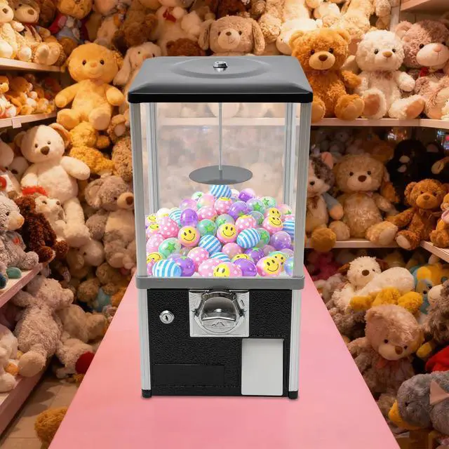 Alt view image 6 of 6 - Big Capsule Vending Machine,25 Cent Commercial Vending Machine,Gumball Machine,Coin Operated Vending Machines for 1.77in Capsule,Dispenser Prize Machine for Game Stores(Black)