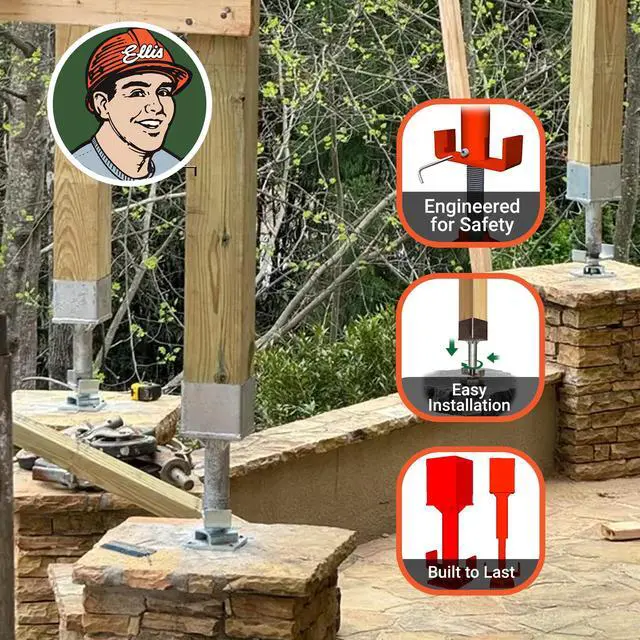 Alt view image 6 of 6 - Manufacturing Shore Holder - 15/32" Steel Cup for 4x4 & 4x6 Joists, Attaches with Duplex Nails, Joist Support for Construction, Lumber Bracing, Secure Shore Holder Hardware - 4x4 Wirehead