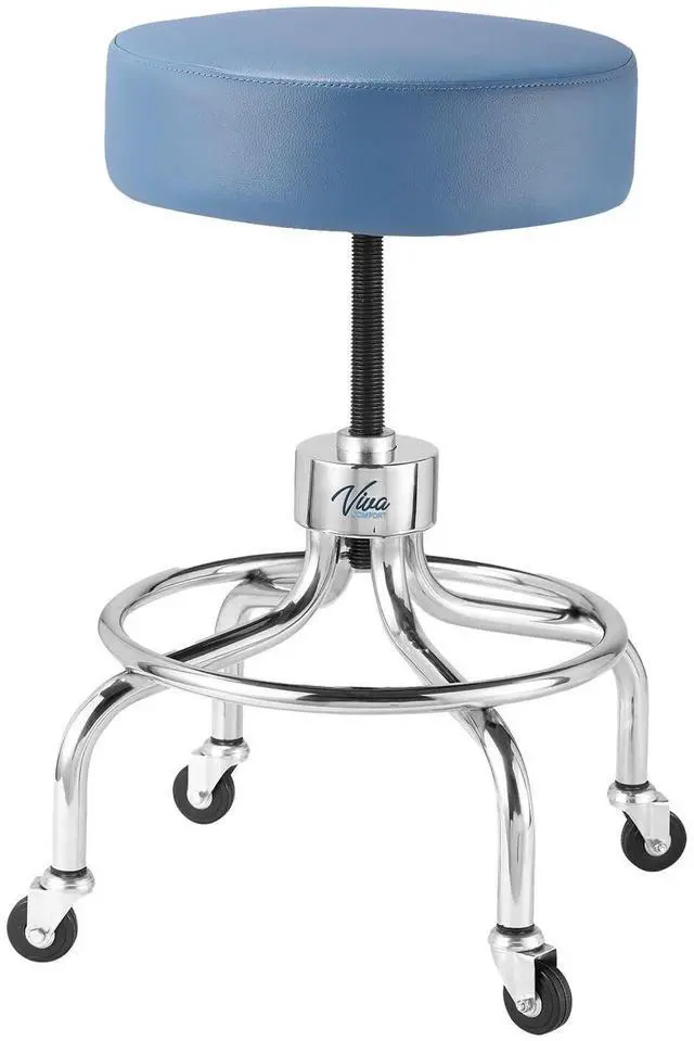 Main image of Blue Medical Stool, Adjustable Height Rolling Doctor Stool, 300 lbs. Weight Capacity