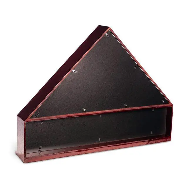 Alt view image 4 of 4 - Handcrafted Military Flag and Medal Display Wood Case Large Cherry Finish