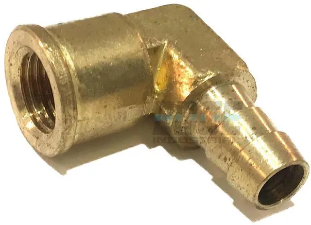 Alt view image 2 of 3 - 3/8" Hose ID to 1/4" Female NPT FNPT 90 Degree Brass Elbow Fitting Fuel/AIR/Water/Oil/Gas/WOG (Qty 25)