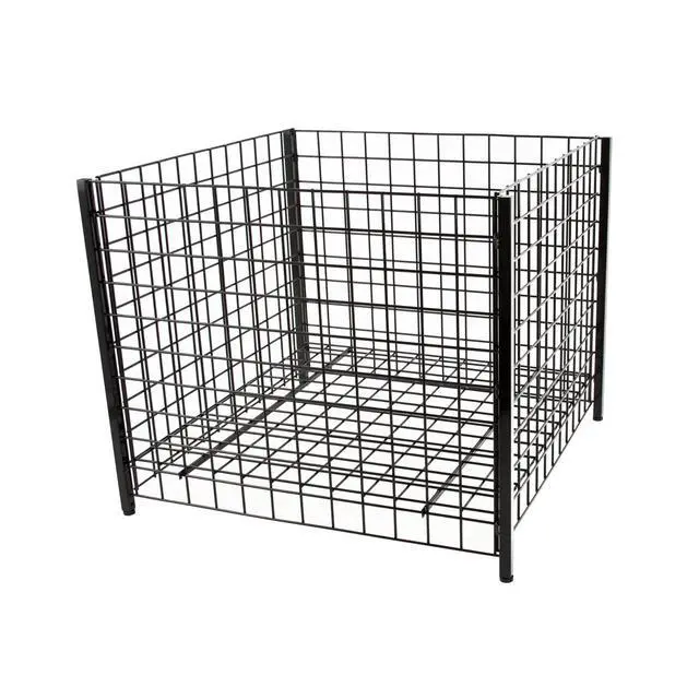 Alt view image 3 of 3 - 36" Square Grid Dump Bin with Levelers, Heavy Duty Retail Display, Black
