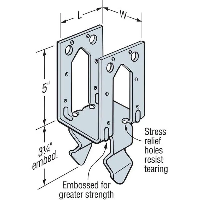 Alt view image 5 of 6 - PB44 PB Galvanized Non-Standoff Post Base for 4x4 (Pack of 10)