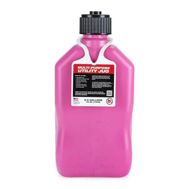 Alt view image 4 of 6 - 3812-CA, 5.5-Gallon Square Motorsport Jug Pink (4 Pack) w/ 14" Standard Hose (4 Pack) Close-Trimmed Cap and Neck for Tight Seal