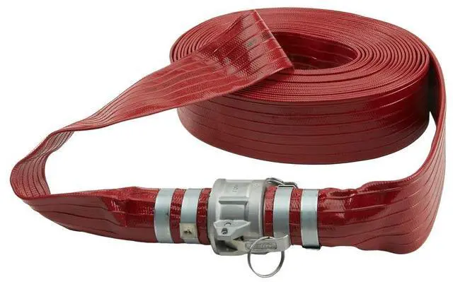 Alt view image 5 of 6 - Pump Water Hose - Red PVC Drain Backwash Discharge Hose - Camlock Fittings 2" x 50'