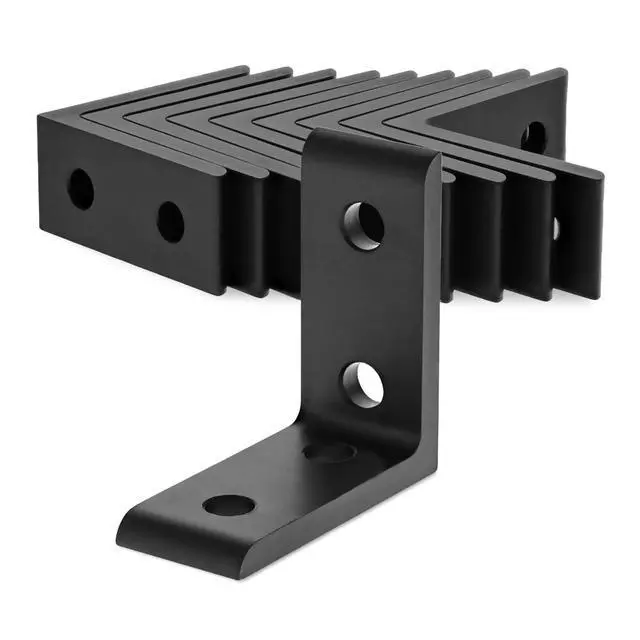 Main image of 8020, 4115, 10 Series Aluminum 4 Hole Tall Inside Corner Bracket 90 Degree Angle Bracket for T Slot Extruded Aluminum Extrusion (10, Black Anodize)