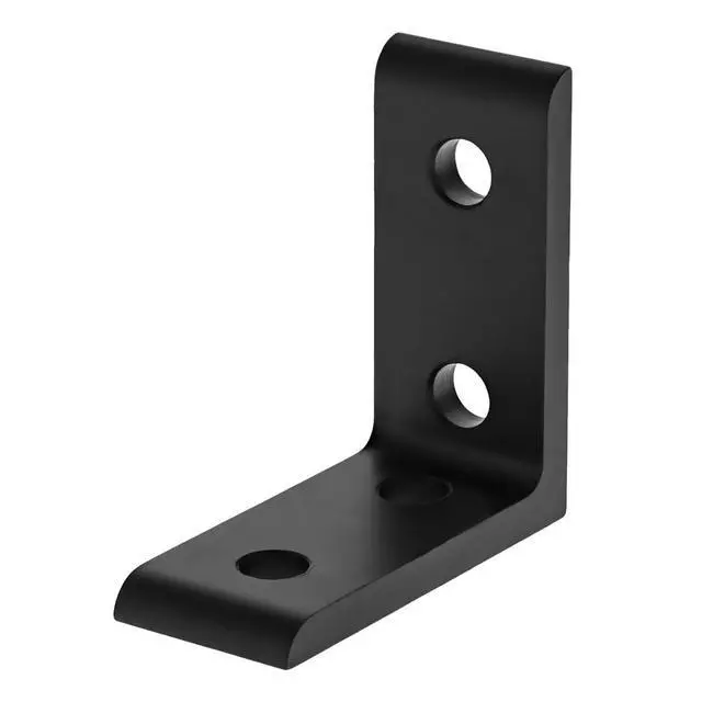 Alt view image 2 of 6 - 8020, 4115, 10 Series Aluminum 4 Hole Tall Inside Corner Bracket 90 Degree Angle Bracket for T Slot Extruded Aluminum Extrusion (10, Black Anodize)