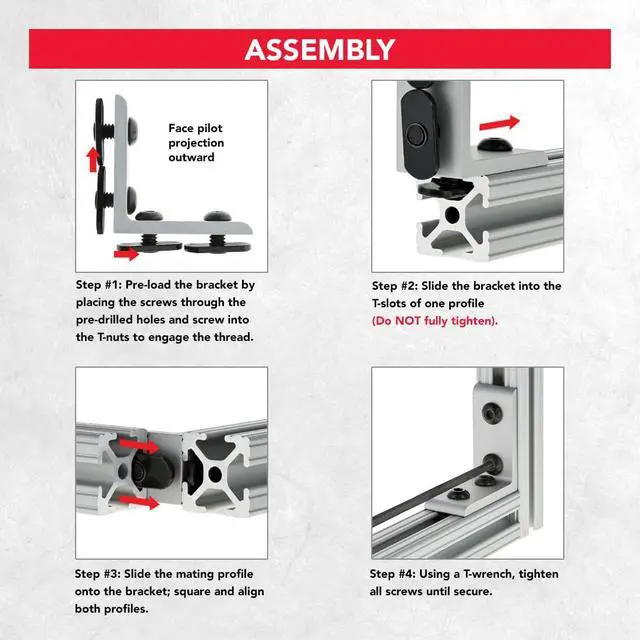 Alt view image 5 of 6 - 8020, 4115, 10 Series Aluminum 4 Hole Tall Inside Corner Bracket 90 Degree Angle Bracket for T Slot Extruded Aluminum Extrusion (10, Black Anodize)