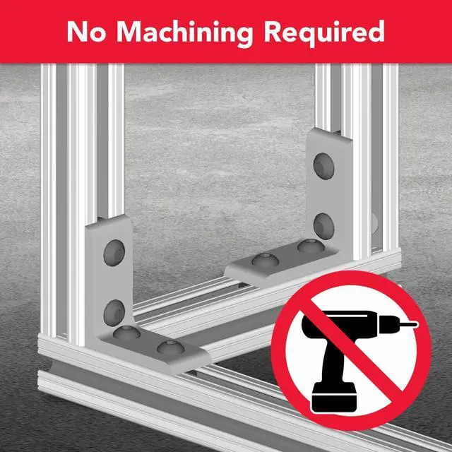 Alt view image 6 of 6 - 8020, 4115, 10 Series Aluminum 4 Hole Tall Inside Corner Bracket 90 Degree Angle Bracket for T Slot Extruded Aluminum Extrusion (10, Black Anodize)