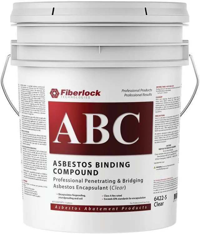 Main image of ABC Asbestos Binding Compound, Clear, 5 Gallons, Friable Asbestos Abatement Solution, Dilute with Water for Versatile Applications, Non-Flammable, Meets EPA Requirements