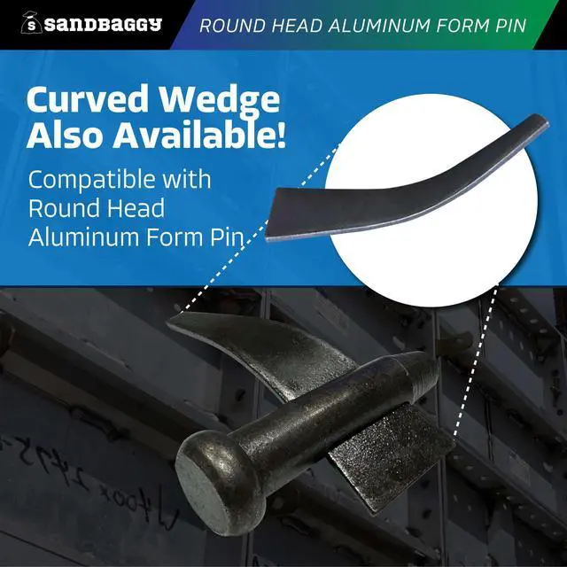 Alt view image 5 of 6 - Round Head Aluminum Form Pin - Concrete Formwork Wedge Pins - Construction Grade Heat-Treated Steel - Reusable (250)