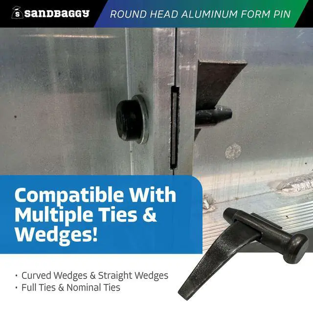 Alt view image 6 of 6 - Round Head Aluminum Form Pin - Concrete Formwork Wedge Pins - Construction Grade Heat-Treated Steel - Reusable (250)