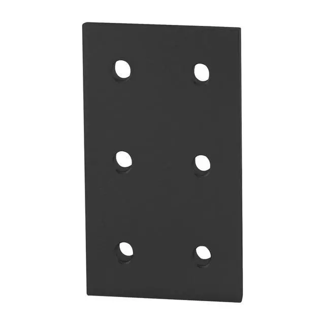 Main image of 8020, 4366, 15 Series, Aluminum 6 Hole Flat Rectangular Plate Straight Mounting Connector for T Slot Extruded Aluminum Extrusion (Black Anodize, 10)