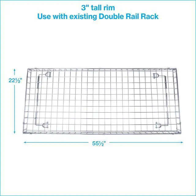 Alt view image 5 of 6 - Wire Basket Topper for Double Rail Clothing Rack - 52 ½ L x 22 ½ W