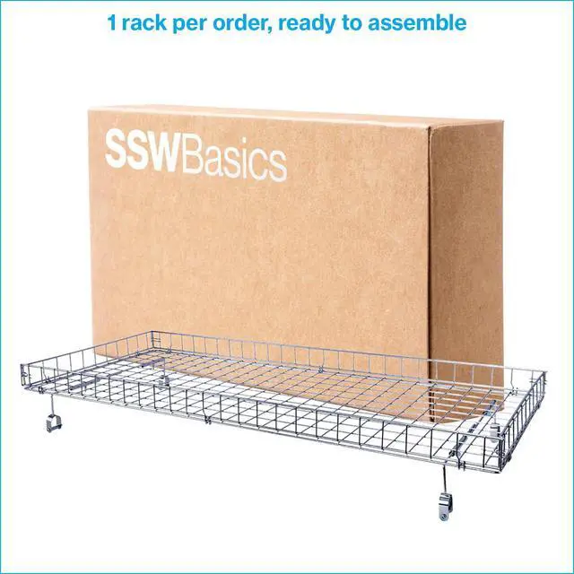 Alt view image 6 of 6 - Wire Basket Topper for Double Rail Clothing Rack - 52 ½ L x 22 ½ W
